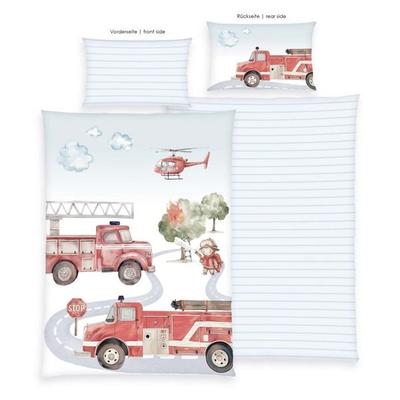Klaus Hering 2485416063 - babybest® Bettwäsche, Feuerwehr, Made in Green, 40x60+100x135 cm