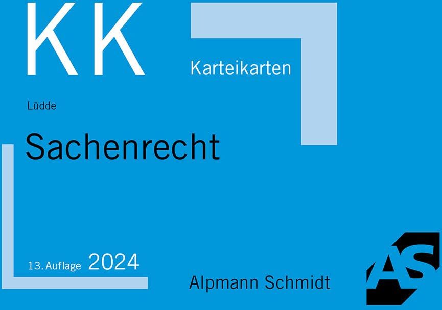 Lüdde, Jan Stefan - Karteikarten Sachenrecht (Karteikarten Zivilrecht) - Preis vom 12.10.2026 11:37:12 h
