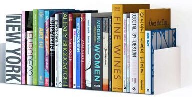 Wallniture Bali U Shape Floating Shelf, 17'' Metal Bookshelf, Wall Mount Shelving, White/Black options