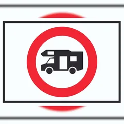 HB-Druck Wohnmobil Durchfahrt verboten Symbol Schild A4 (210x297mm)