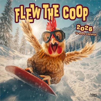 Flew the COOP 2026 12 X 24 Inch (Hanging) Monthly Square Wall Calendar Plastic-Free