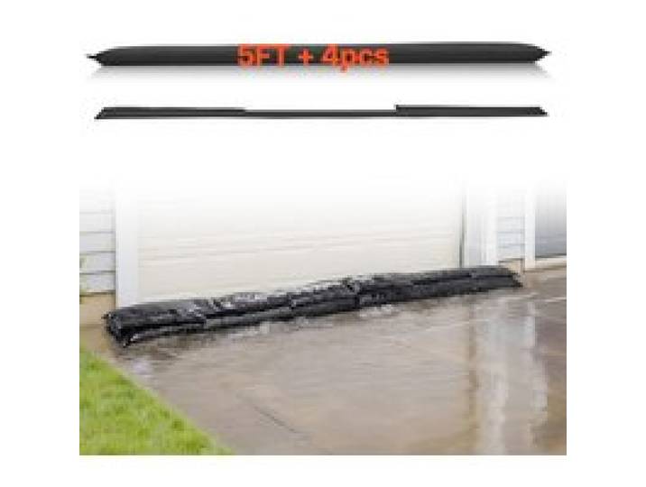VEVOR Barrière Anti-inondation Activée par l'Eau, Sacs d’Inondation Lot de 4PCs 153x21 cm, Barrière Absorbante l’Eau, Dispositif de Protection pour Porte, Sous-sol, Garage, Maison