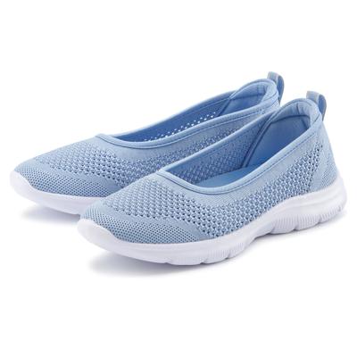Sneaker Ballerinas LASCANA "Halbschuh, Slip-On-Sneaker", Damen, Gr. 37, Textil, blau (hellblau), Obermaterial: 100% Textilmaterial. Decksohle: 100% Textilmaterial. Futter: 100% Textilmaterial. Laufsohle: 100% Synthetik, unifarben, Schuhe Ballerina,...