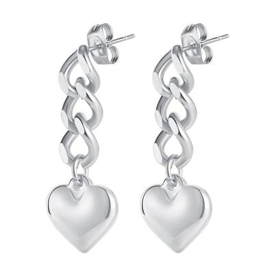 Paar Ohrstecker FIRETTI "Schmuck Geschenk Ohrschmuck Herz", silber (edelstahlfarben), Ohrringe, Damen, Edelstahl