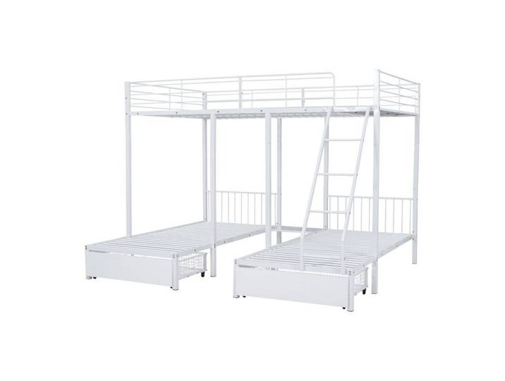 Komhtom Metallbett 140/200 cm in Weiß Multifunktionales, Metall, Rechteckig, Schlafzimmer, Betten, Metallbetten