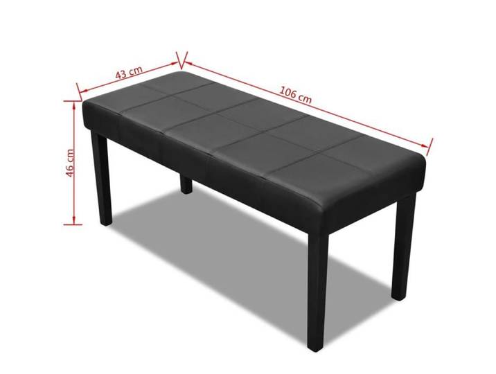 Black Friday  Banc salon - JILL - Banquette/Coffre - en cuir synthétique de haute qualité Noir 106x43x46 cm - BB2