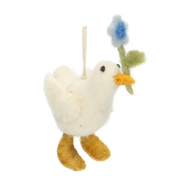 Paashanger gans met bloem van vilt