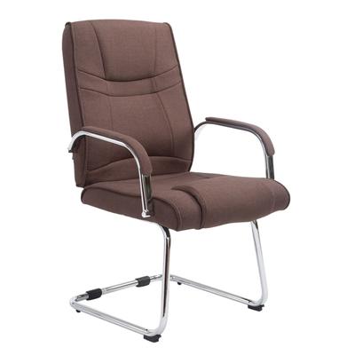 DELUKE Besucherstuhl DELHI - Stoff Braun 60x67x104 cm | Besucherstühle Konferenzstuhl Wartezimmerstuhl Bürostühle Bürostuhl Konferenzraum Wartezimmer