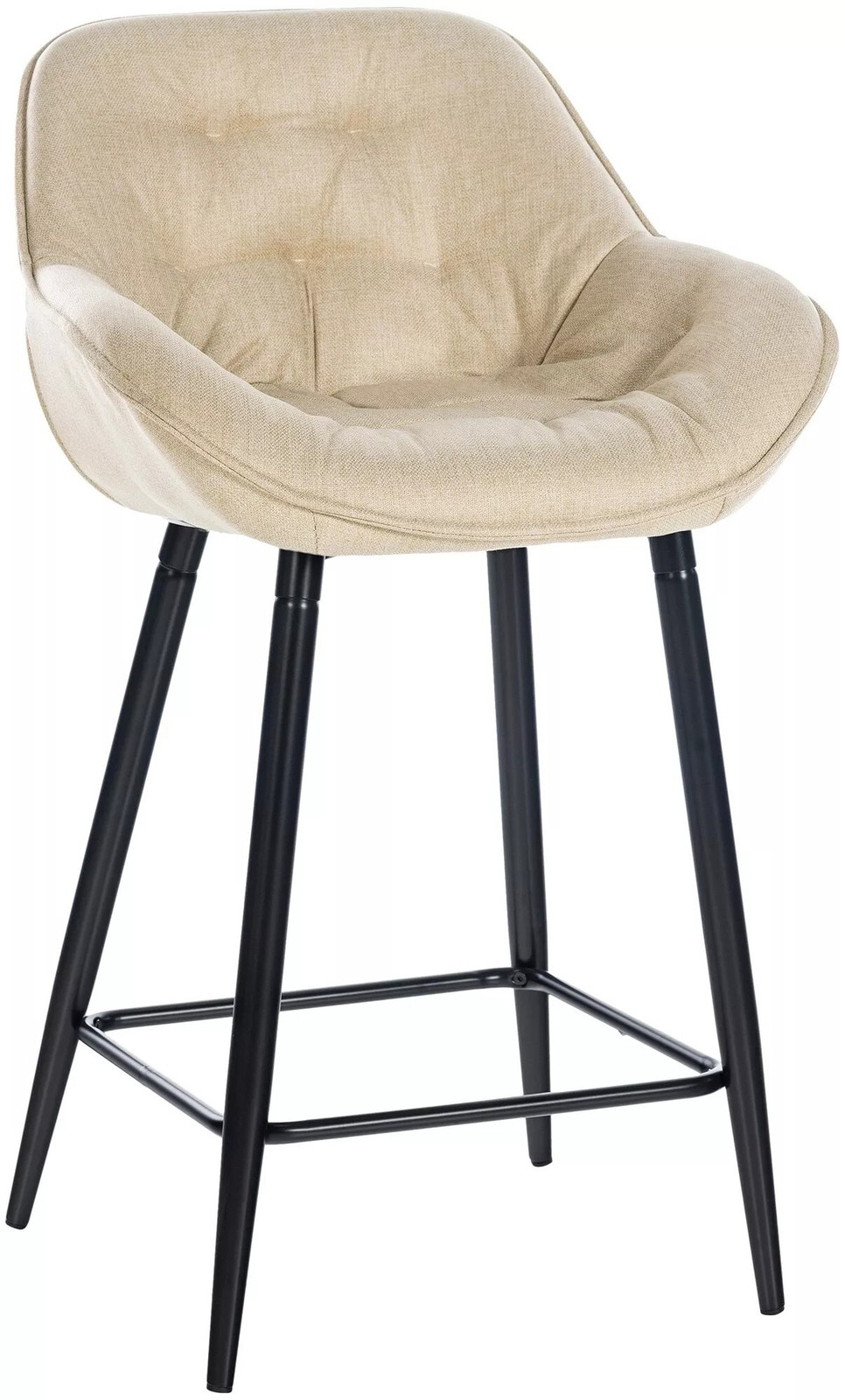 And OutdoorMatch Luxe barkruk Jonelle - Beige - Met rugleuning en voetsteun