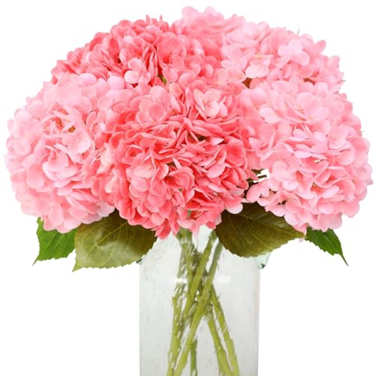 Set van 4 kunsthortensia bloemen met dubbele kleur voor bruiloft en decoratie