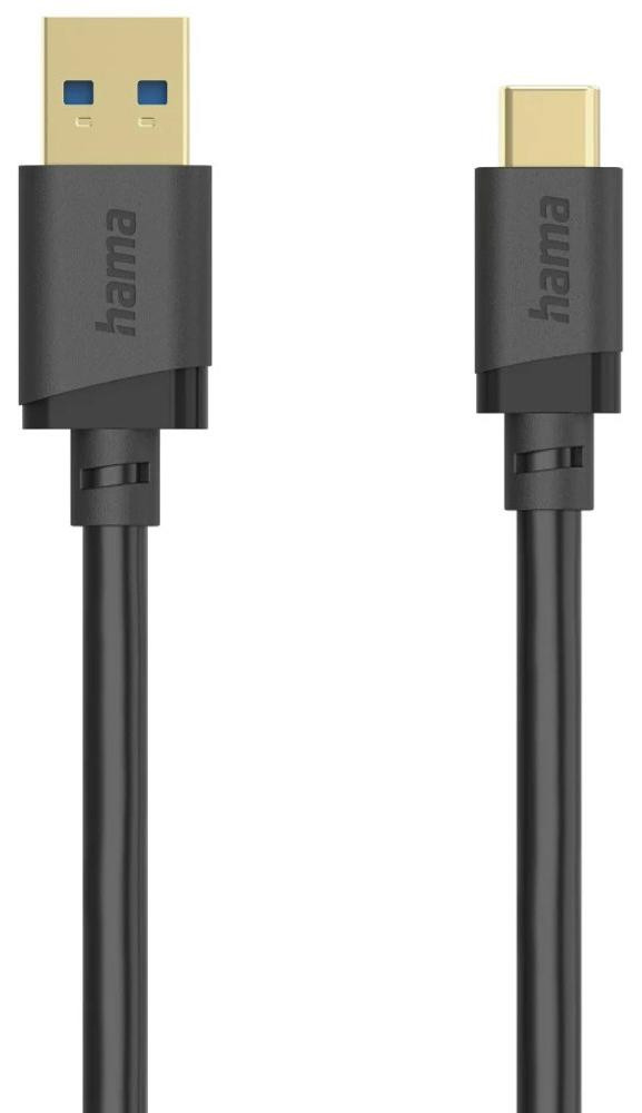 Hama USB-A naar USB-C kabel, 0,75 meter, zwart