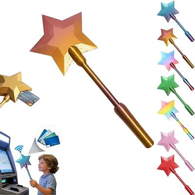 3D-gedruckte Zauberstab-App zum kontaktlosen Bezahlen, magische Sternen-Zauberstäbe zum Bezahlen, Zauberstäbe mit kontaktlosem Kartenhalter, digitale Sternen-Zauberstäbe für einfaches Bezahlen, tolles