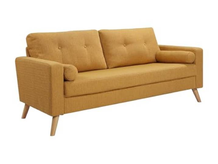 Vente-unique - Sofa ohne Schlafmöglichkeit 3 Personen Tatum - Stoff Gelb