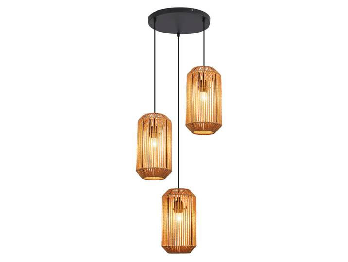 ZMH Pendelleuchte Ulysses 30/30/150 cm, Braun, Metall, E27, 30x150x30 cm, Lampen & Leuchten, Innenbeleuchtung, Hängeleuchten, Pendelleuchten