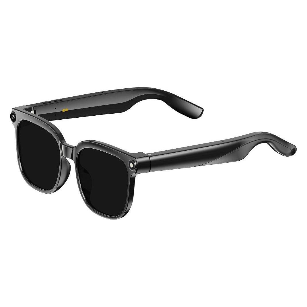Titmo Intelligente KI-Brille mit Musik- und Aufnahmefunktion, schwarze Gläser, G-200, schwarz (G-200)