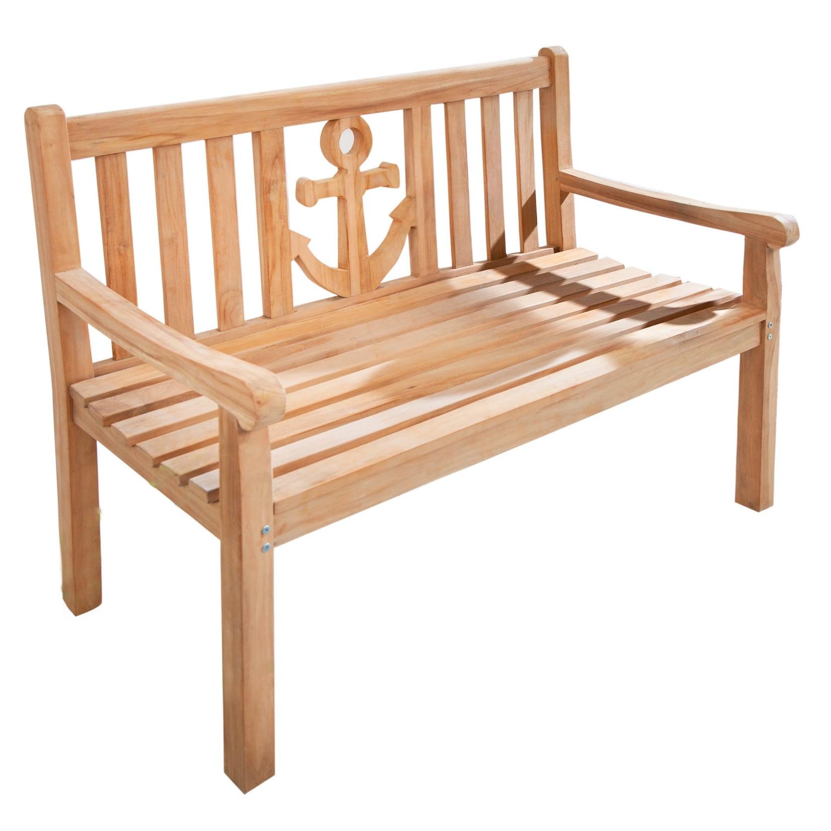 riess-ambiente Gartenbank EMPIRE TEAK - 120cm Teakholz mit Ankerdesign massiv