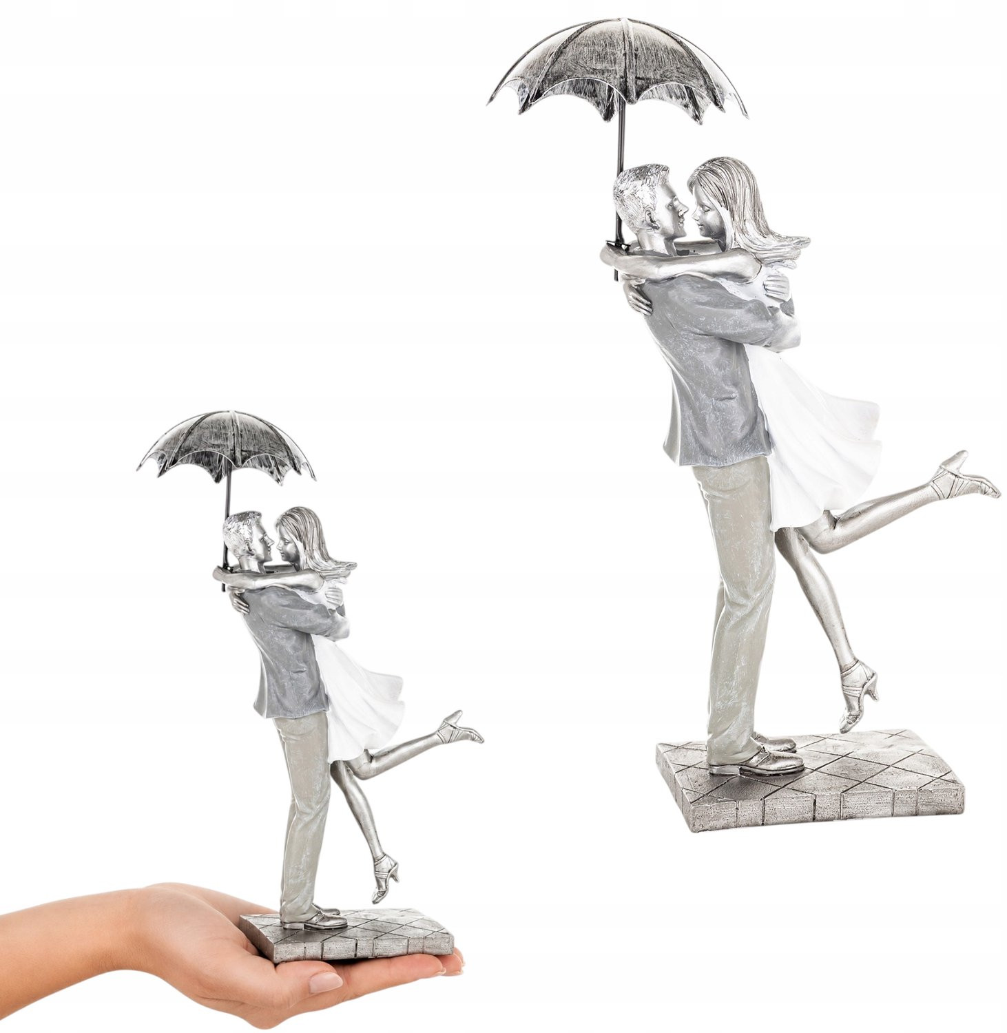 Moderne decoratie figuur van een verliefd stel, Hoogte: 29 cm