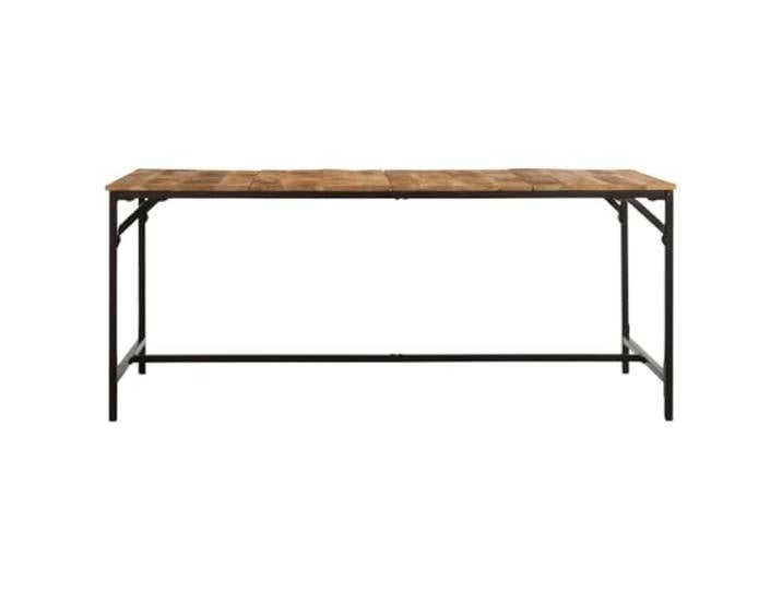 Esstisch 180 x 90 x 75 cm aus massivem Mangoholz und Eisen Tropisches Hartholz, Eisenrahmen, Industriestil, glatte Oberfläche, einfache Reinigung, Montage erforderlich