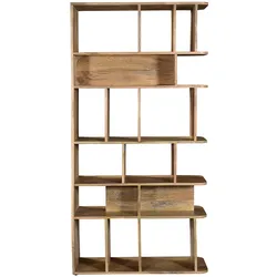 Massivholz-Bücherregal Raumteiler aus Mangoholz L88 cm RUPAH