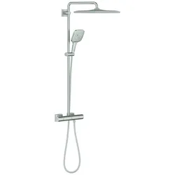 Duschsystem Rainshower SmartActive 310 26837, mit Thermostatbatterie, Wandmontage, 450mm Duscharm, Kopfbrause Rainshower Mono 310 Cube, Handbrause Rainshower SmartActive 130 Cube, hard graphite