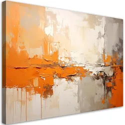 WANDBILD, Orange beige Abstrakt
