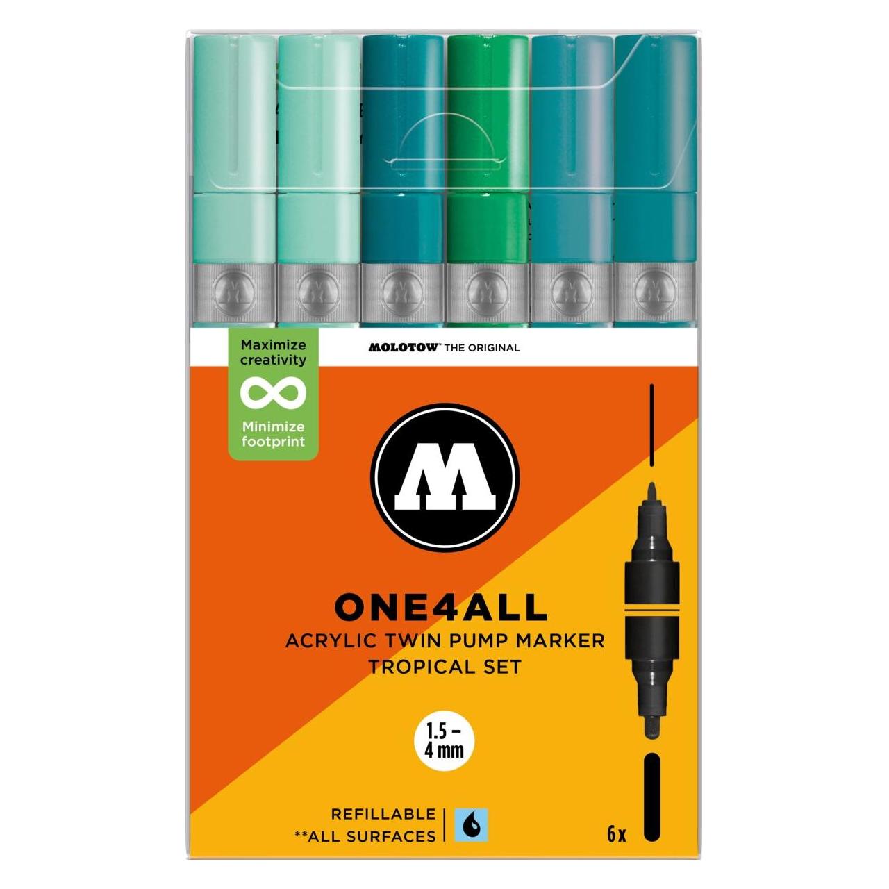 Molotow Acrylmarker One4All Acrylic Twin Tropical Set (6x) (MO200855)