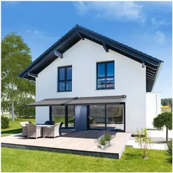 HOME DELUXE LED Vollkassettenmarkise elektrisch ELOS - Anthrazit Größenauswahl