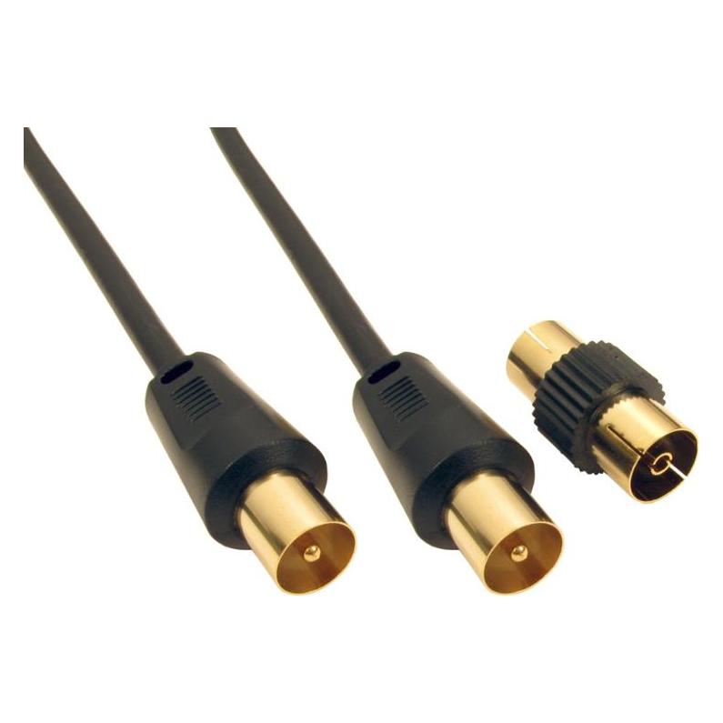 Cables Direct CDL 20m TV +Female Coupler - Black (20 m) (2TV-20BK)