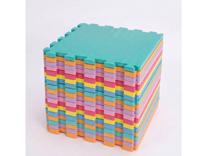 Benarita Tapis de sol en mousse emboîtables, 12×12 pouces, Lot de 18, Coloré, Matériau sûr en mousse EVA non toxique, Conception d'emboîtement facile avec amorti, Adapté pour la salle de jeux des enfants, Yoga fitness