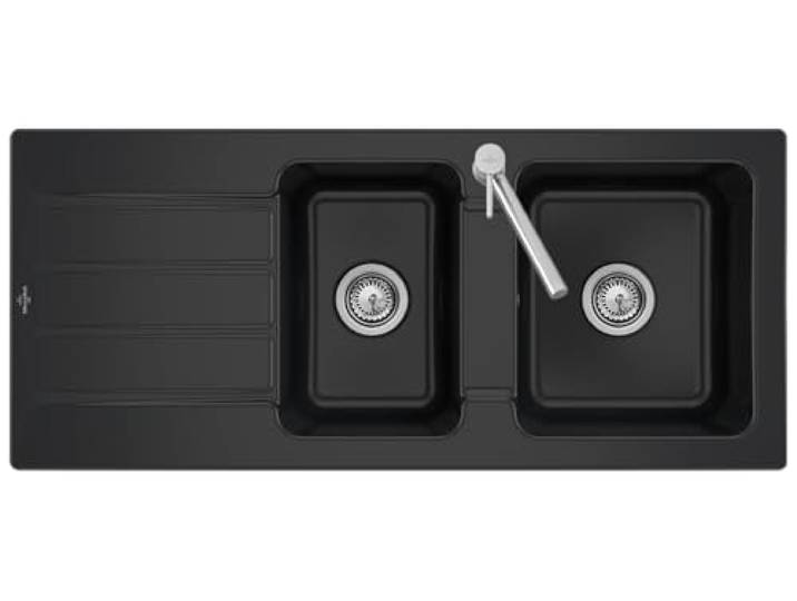 Villeroy & Boch Architectura 80 3380 02 R7 Pure Black Keramikspüle Excenterbetätigung