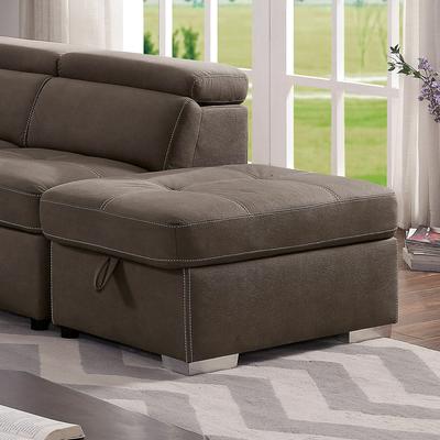 Furniture of America Mansel Contemporary Brown Padded Cocktail Ottoman