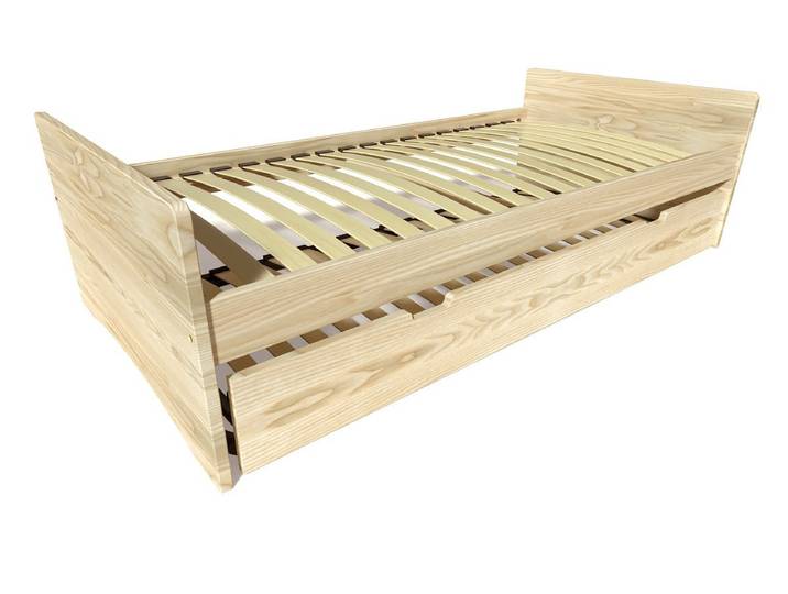 Lit gigogne 80x190 ABC pin massif 80x190 Brut (sans vernis)