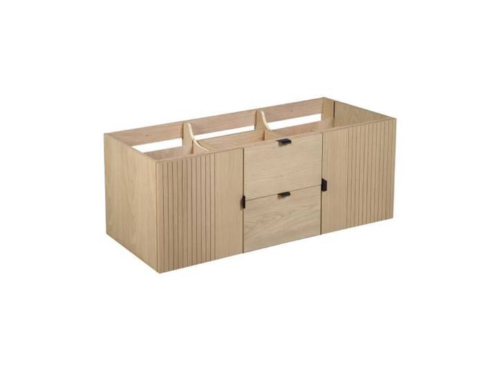 Meuble double vasque 140cm chêne STUDIO suspendu