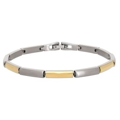 Gliederarmband TITANIA "Titanarmband", silber (silbergoldfarben), Armbänder, Damen, Titan, Gliederarmband, bicolor