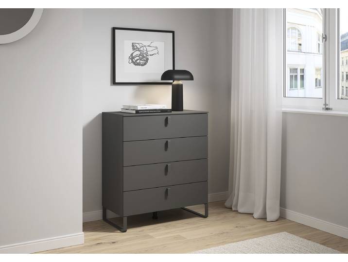 Commode Liora - 91 cm 80cm Gris/Graphite