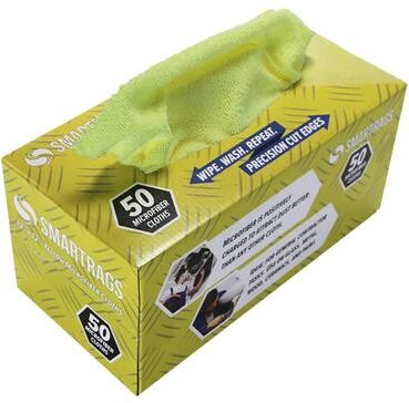 Arkwright Box of 50 Smart Rags Microfiber Cleaning Cloths - 12x12