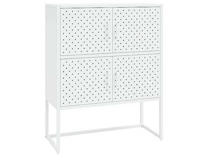 YUTAASU Stahl Kommode Weiß 80x35x100 cm 4 Fächer
