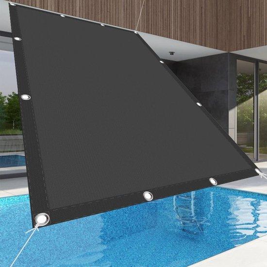 Luftschutzschirm - Schaduwdoek - Bäder Sonnenschirm - Wasserfest Polyester - 3 x 4,5m - Dunkelgrau