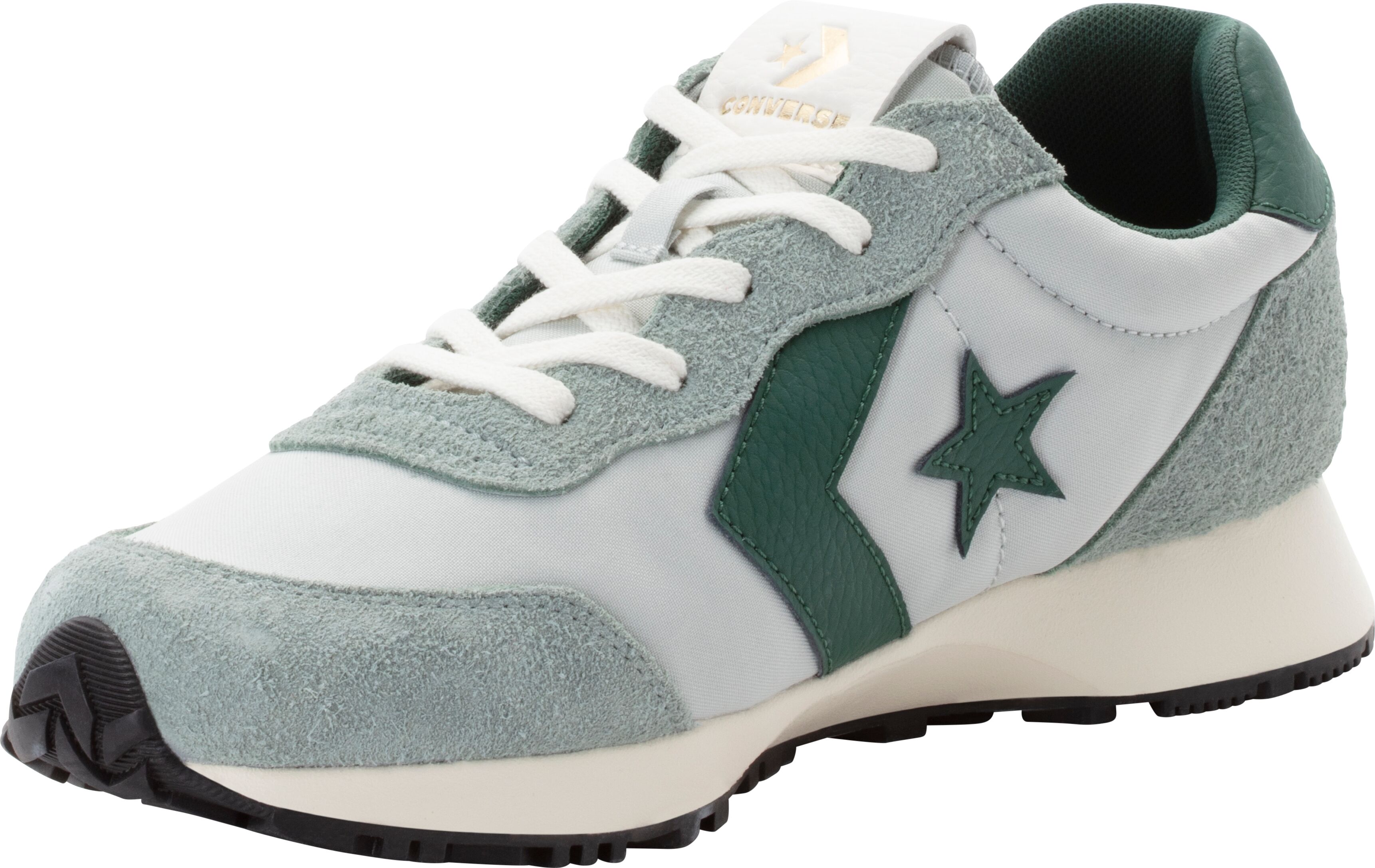 Sneaker CONVERSE "CONVERSE OMEGA TRAINER", Damen, Gr. 38, grau (mountain teal, rainwashed grau), Leder, Schuhe Sneaker mountain teal, rainwashed grau 38