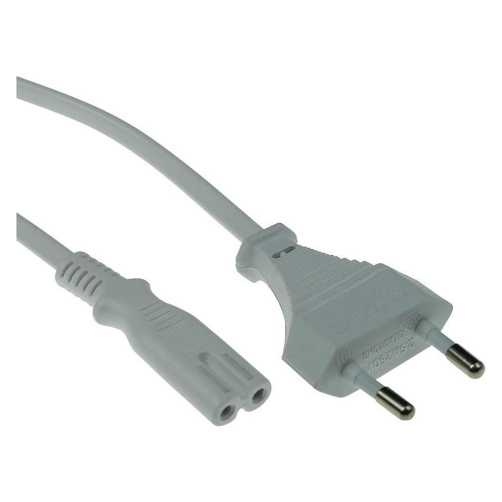 ACT AK5241 Stromkabel Weiss 3 m CEE7/16 C7-Koppler (3 m, CEE 7/16) (AK5241)