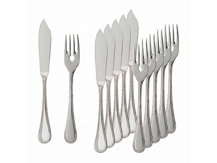Villeroy & Boch Fischbesteck Kreuzband Septfontaines silber 12-tlg., Silberfarben, Metall, Besteck, Besteck-Sets