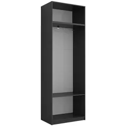 Vicco, Kleiderschrank, Kleiderschrank Elmo, Anthrazit, 80 x 40 cm 2er Set (80 x 50 x 200 cm)
