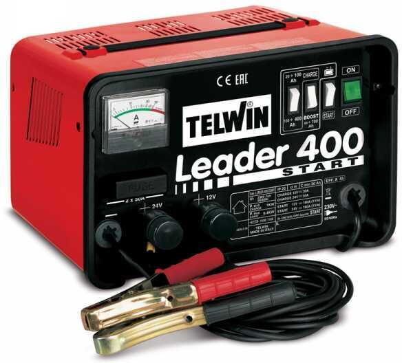 Telwin Leader 400 Start - Caricabatterie auto e avviatore - batterie WET/START-STOP 12/24V