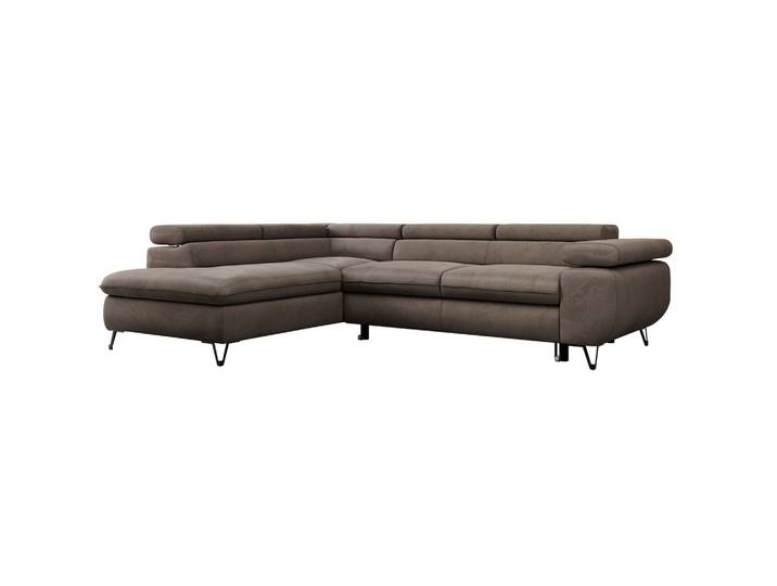 ECKSOFA PEDRO L Braun Velvet - Links Seite