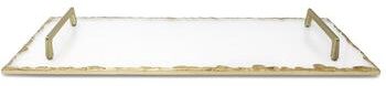Vivience Glass Tray with Gold Rim and Handles