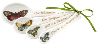 Portmeirion Botanic Garden Harmony Set of 4 Measuring Spoons - 1 Tbsp, 1 Tsp, ½ Tsp, and ¼ Tsp