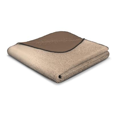Wohndecke BIEDERLACK "Blue Fade", beige (blau), B:130cm L:170cm, Kaschmir, Wolle, Wohndecken, Wohndecke, trendige Farben mit fließendem Übergang