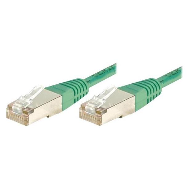 Exertis Connect Patchkabel F/UTP, CAT.6, grün, 10,0 m Patchkabel mit besonders schmalem Knickschutz (F/UTP, CAT6, 10 m) (244560)