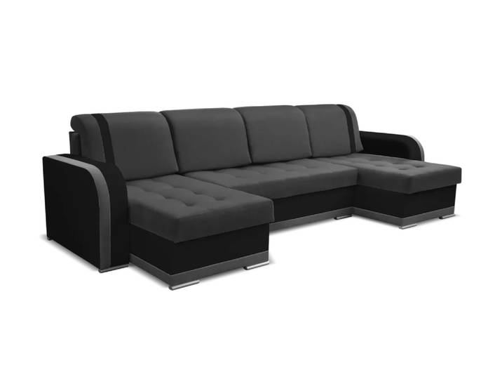 Ecksofa DUBAJ U Grau/schwarz (Inarii96 Cayenne1114)