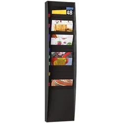 Paperflow Wand–Prospekthalter 25 Fächer »A4« schwarz, 27.3x112x0.6 cm